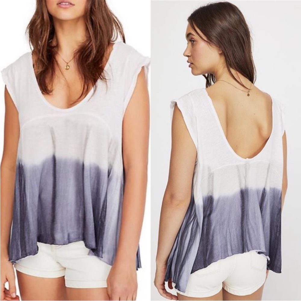 Free People Paradise Tee Lilac Fog Combo Top